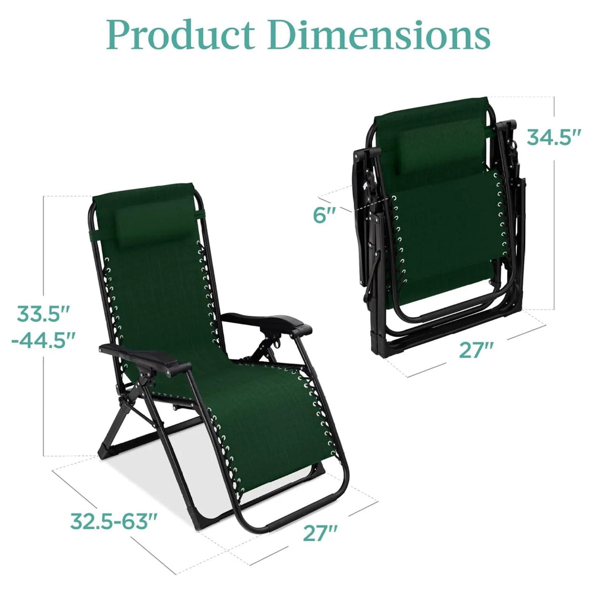 Oversized Chair, Folding Outdoor Patio Recliner, XL Anti Gravity Lounger W/Removable Cushion, Cup Holder, Side Tray, 350 lb Capacity - Taupe