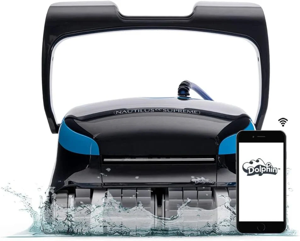 Wi-fi Automatic Robotic Pool Vacuum Cleaner, Always Cleaning, Never Charging, with Wall Climbing Scrubber Brush, Ideal for In-ground Pools…