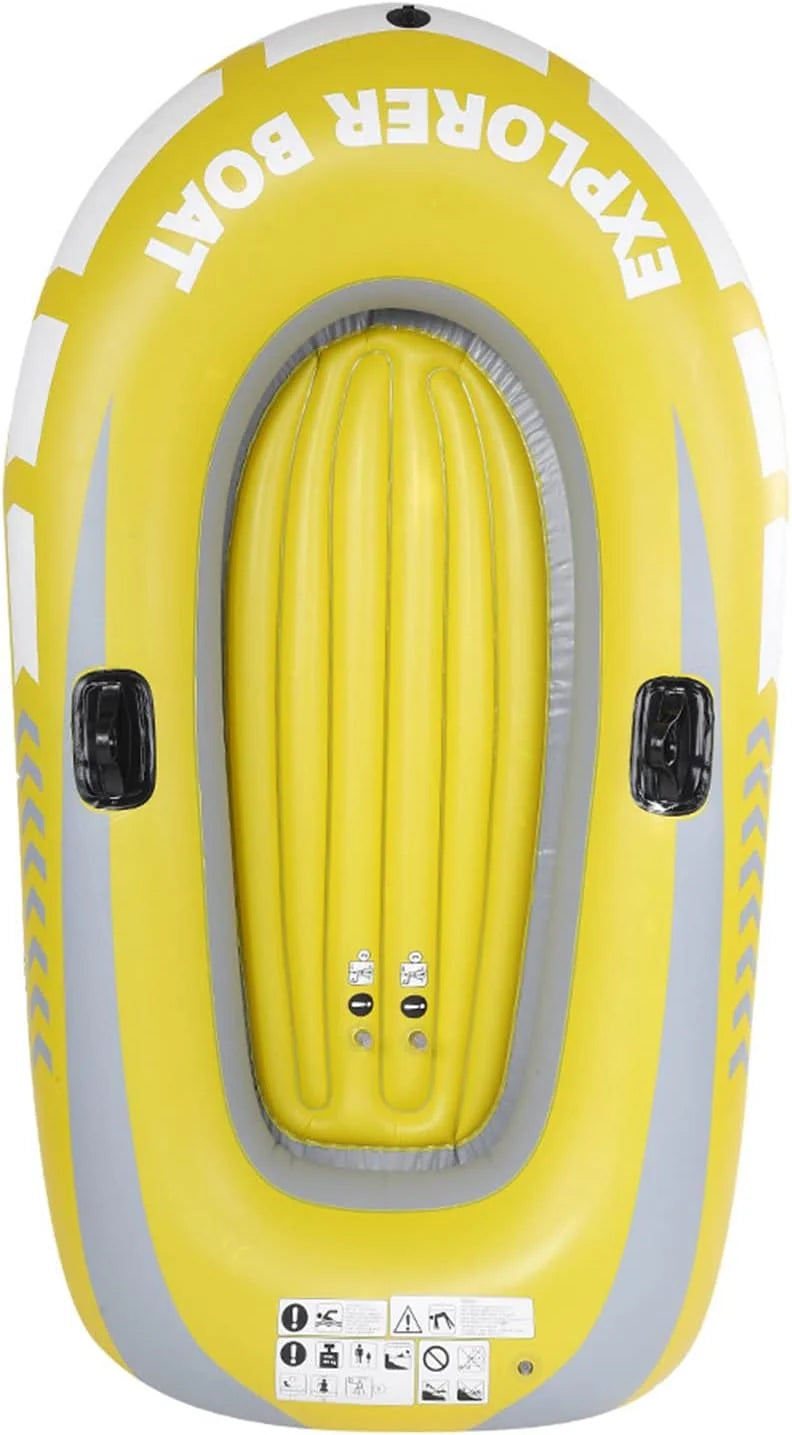 Two-Person Inflatable Boat with Oar Locks and Grab Handles