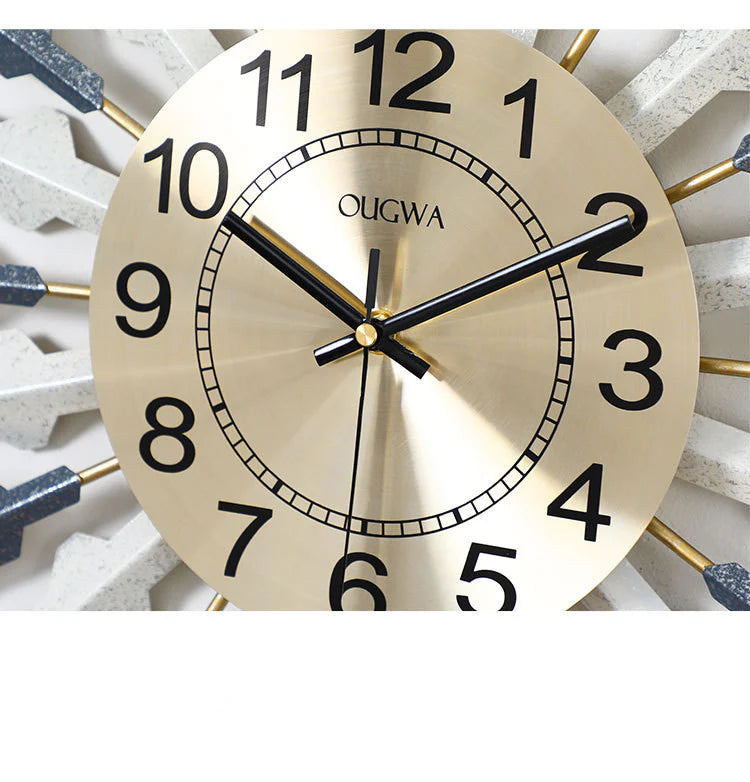 Modern Metal Wall Clock – Creative Luxury Style Decorative Home Clock (Small / Large)