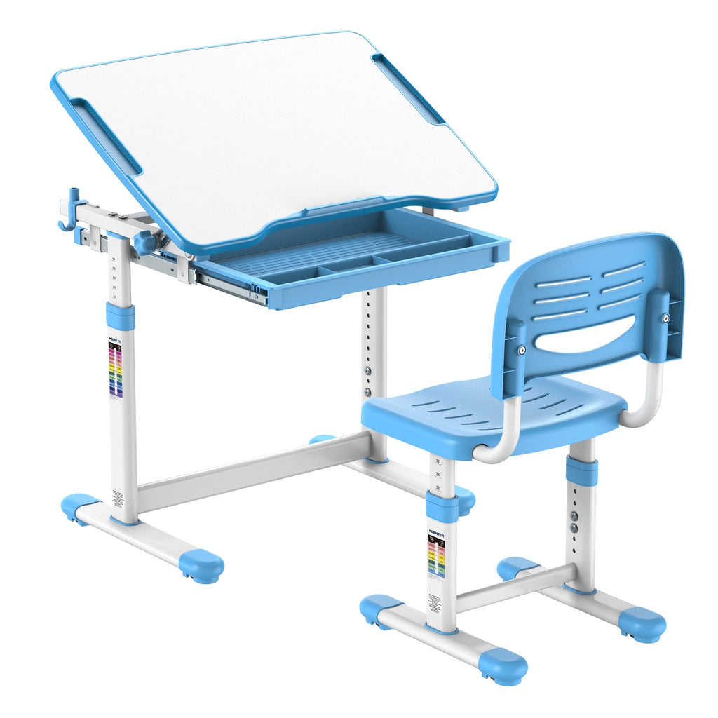 Mount - It! Kids Desk and Chair Set, Blue
