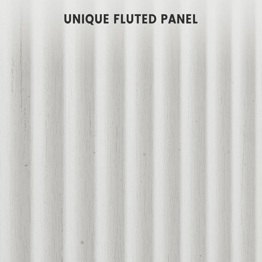 Perfect Deals Await Modern Farmhouse Coffee Bar Cabinet �?kitchen Storage Cabinet with Fluted Doors, Sideboard Buffet with Adjustable Shelves for Kitchen, Dining Room, and Living Room, White