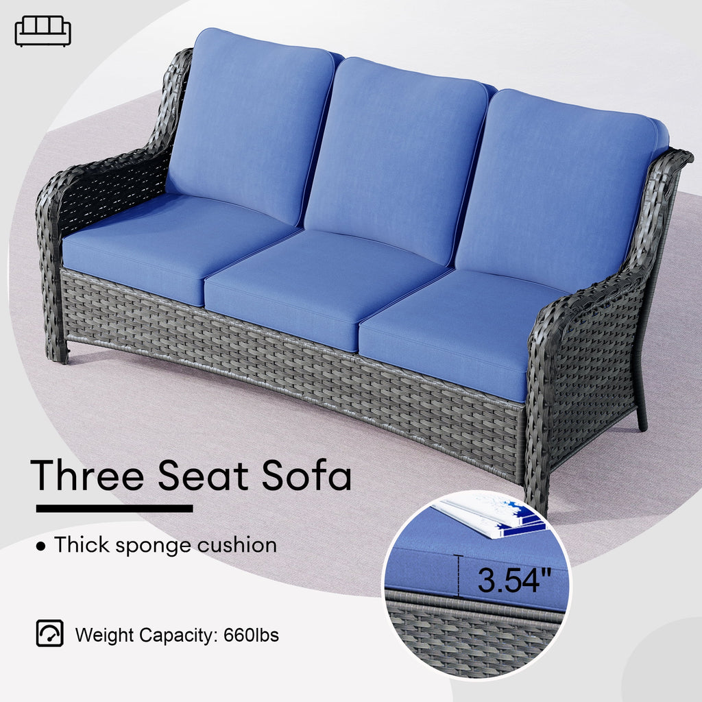Ovios 8 - Piece Wicker Outdoor Sectional Patio Set with Swivel Chairs and Loveseat, Gray
