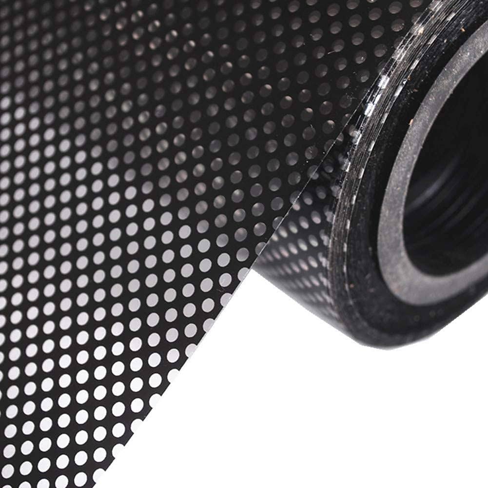 Moyishi One-Way Perforated Black Vinyl Privacy Window Film Electrostatic Adhesive Glass Wrap Roll (17" x 78")