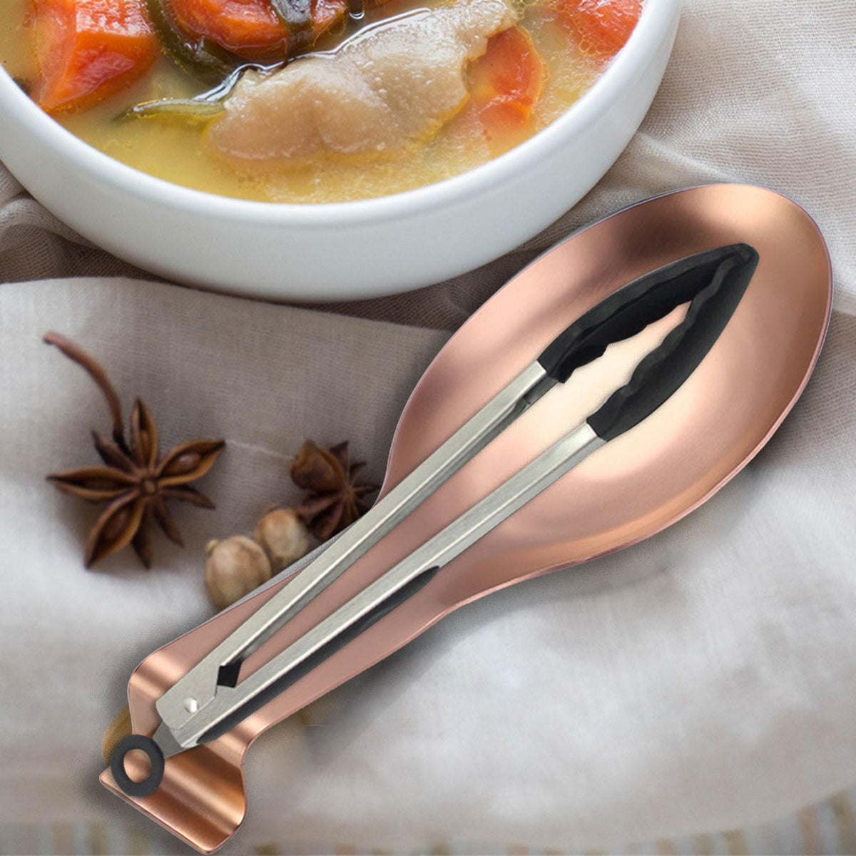 Spoon Holder Kitchen Utensils Accs Spoon Rest for Bar Coffee Station Cooking Rose Gold