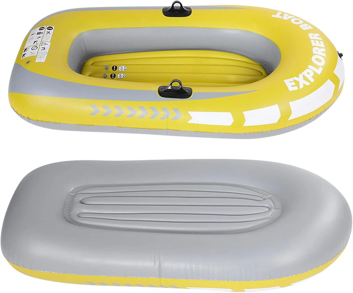 Two-Person Inflatable Boat with Oar Locks and Grab Handles