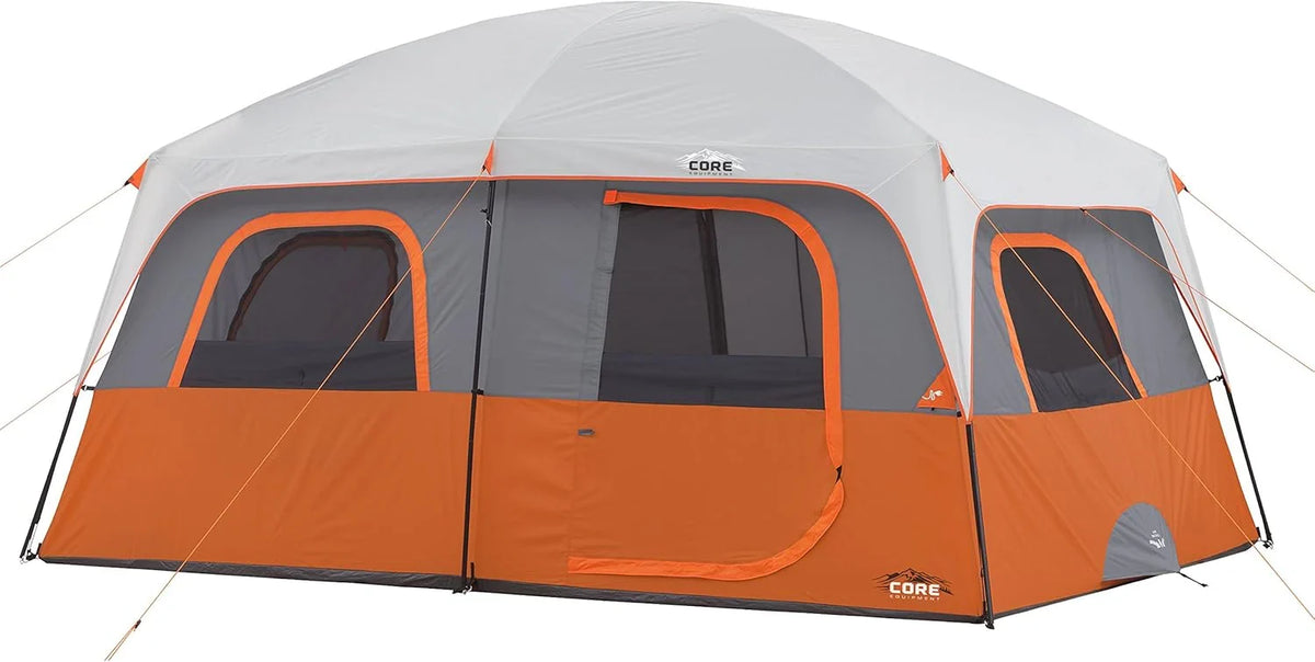 Straight Wall Cabin Tents | 10 Person / 11 Person / 12 Person Large Multi Room Family Tents for Car Camping & Outdoor Adventures