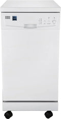 Portable Dishwasher, 18IN Wide, 8 Place Settings Capacity, White