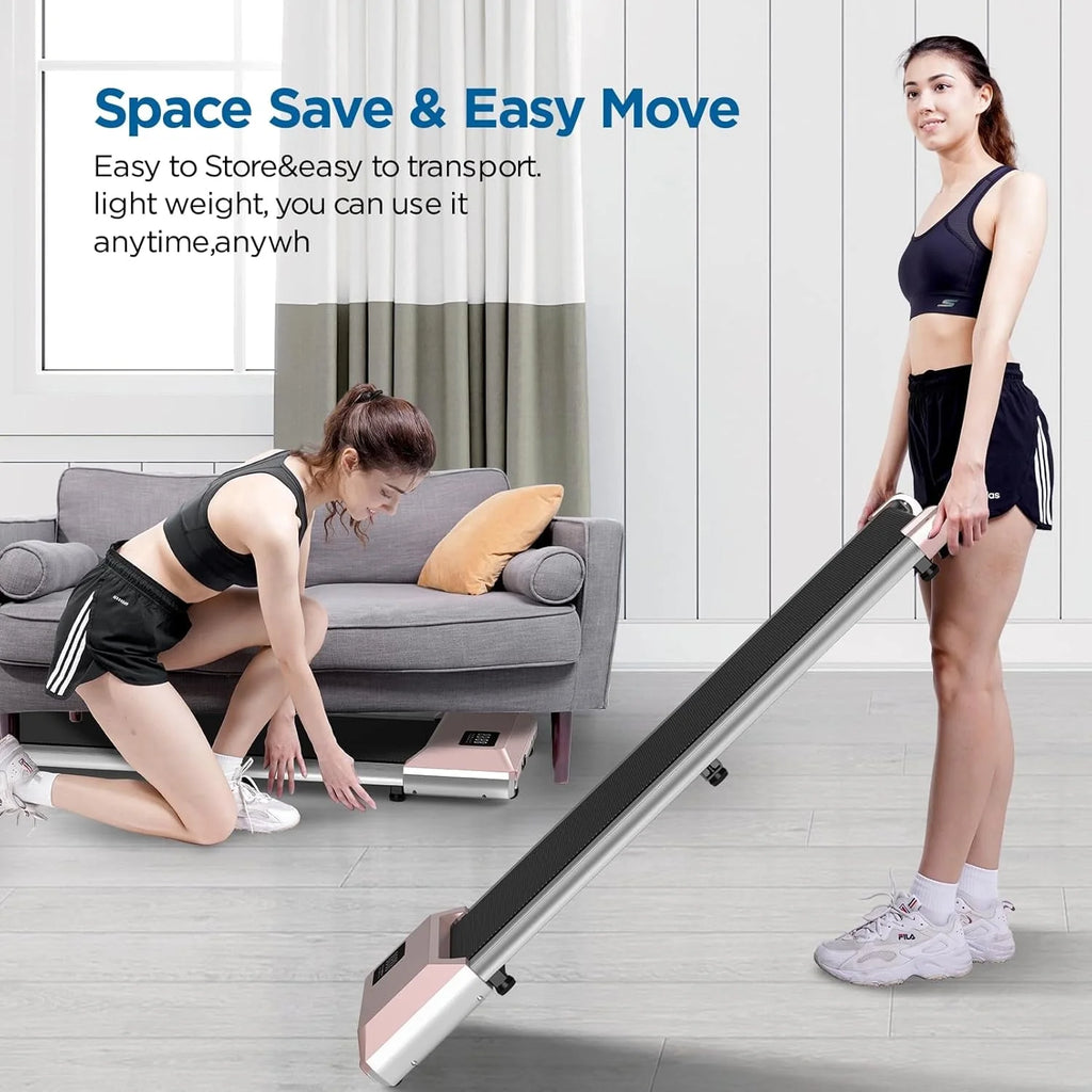 YDZJY 250 lb Walking Pad, 0.6 - 2.5 Mph Speed Range 1.2HP Quite Under Desk Treadmill, 2 in 1 Treadmill for Home/Office Exercise with Remote Control, Portable Treadmill with LED Display(Black)