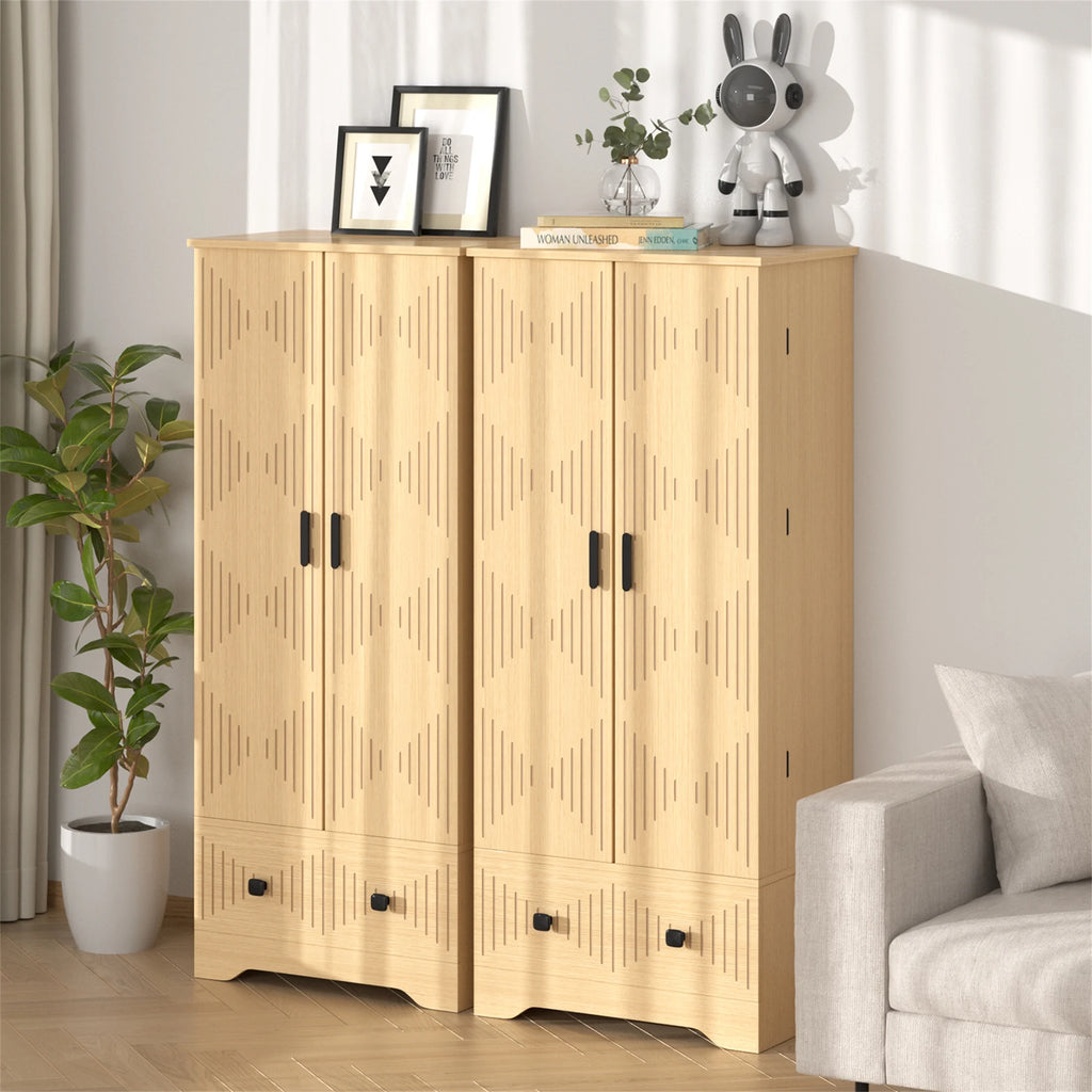 Planntonneo 71'' Tall Kitchen Pantry Storage Hutch Cabinet with Doors and Shelves, Grey Oak