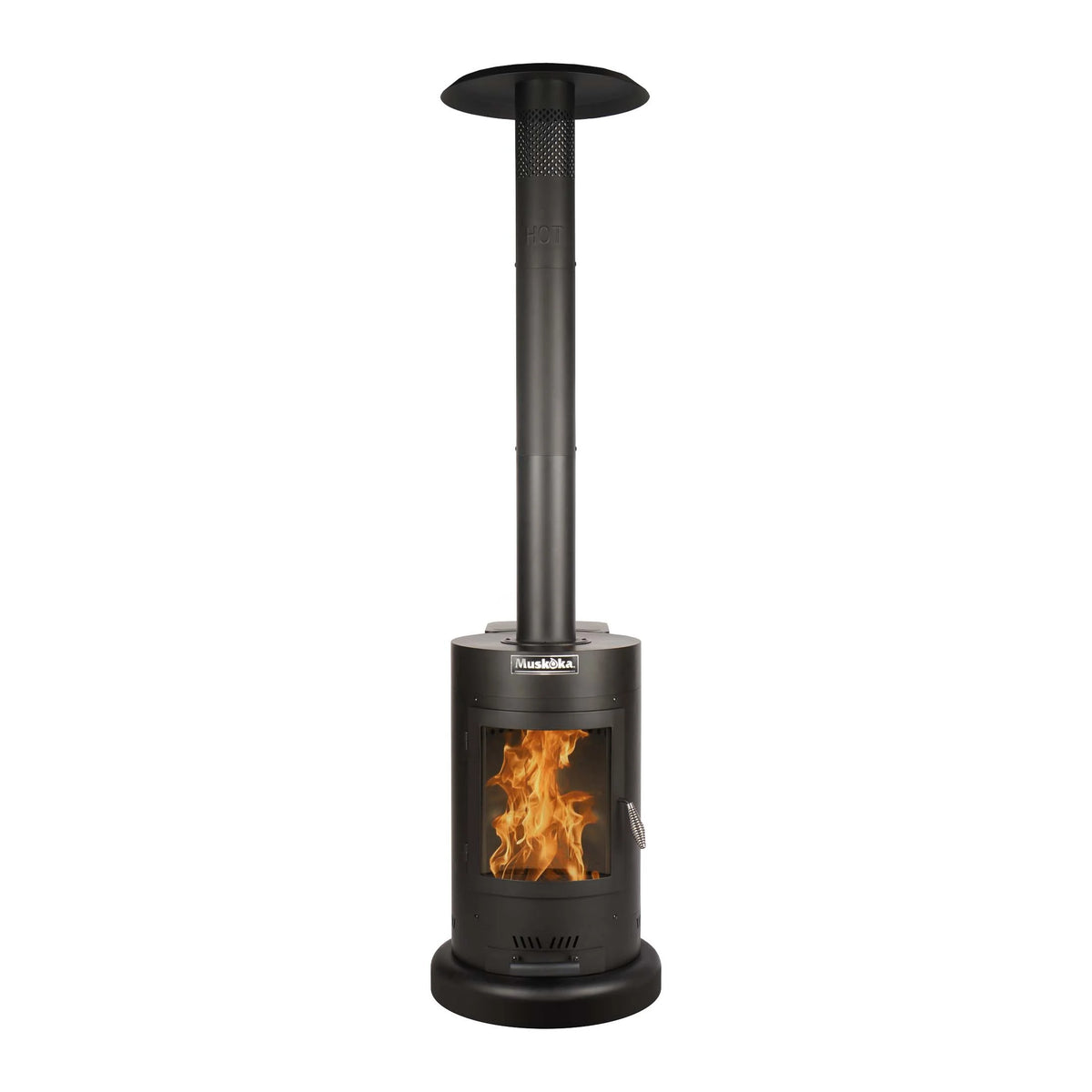 Muskoka 84" High 75, 000 BTU Black Steel Wood Pellet Patio Heater