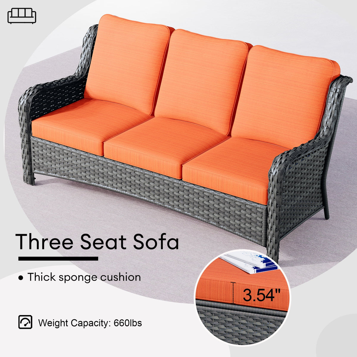Ovios 8 - Piece Wicker Outdoor Sectional Patio Set with Swivel Chairs and Loveseat, Gray