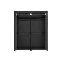 SONGMICS Closet Storage Organizer, Portable Wardrobe with Hanging Rods, Clothes Rack Black