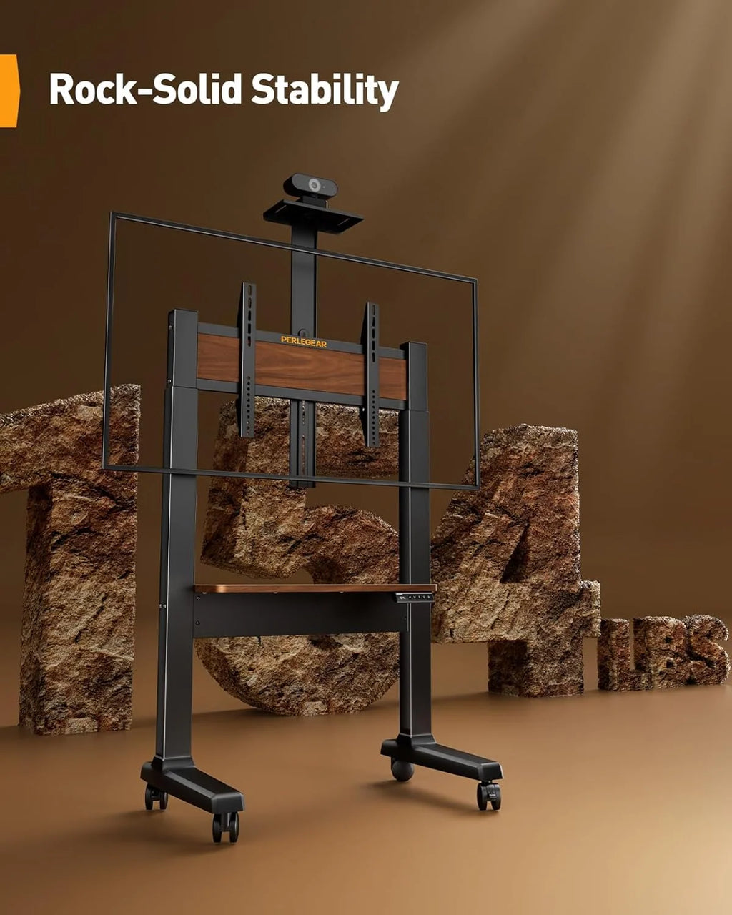 Motorized Mobile TV Stand for 37–86-Inch TVs