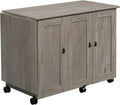 Craft Cart Storage Cabinet, Rolling Sewing Table with Expandable Top, Mystic Oak