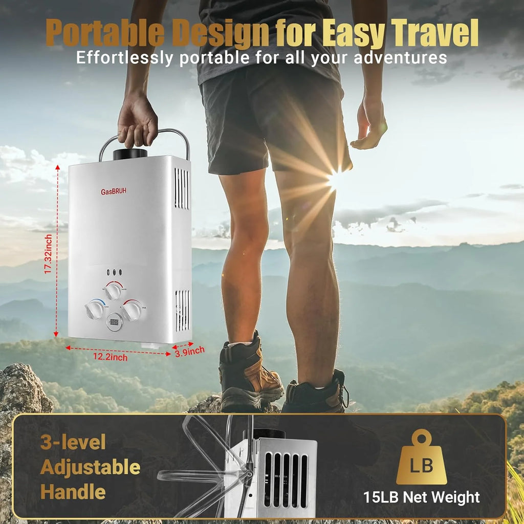 Portable Propane Tankless Water Heater, 1.58 GPM