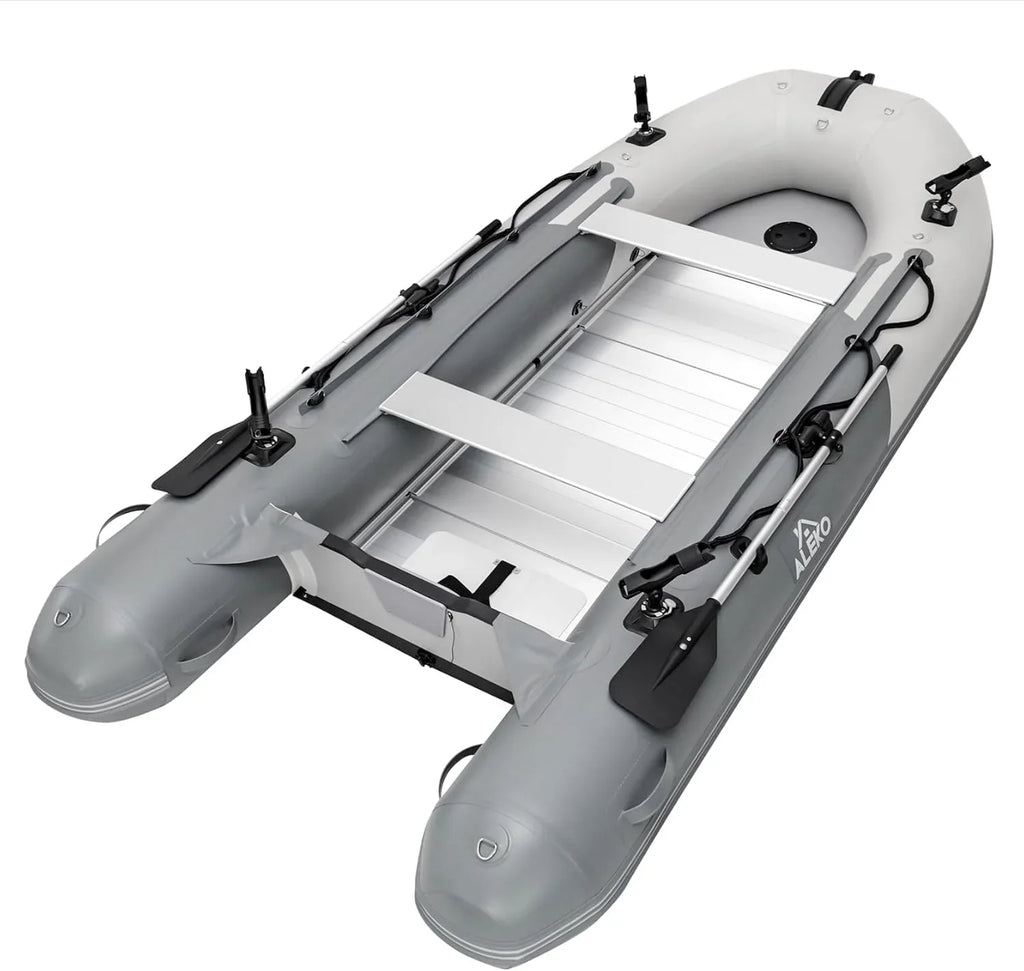 Inflatable Boat | Yacht Dinghy Tender Raft | Multi Person Fishing Boat | Aluminum Floor Oars | Fishing Rod Holders | Heavy-duty Pvc | 2024…