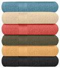 Springfield Linen Luxurious Viscose Embroidered 6 Pack Bath Towels Extra-Absorbent 100% Cotton - 27 inch x 54 inch, Size: 27 x 54, Blue