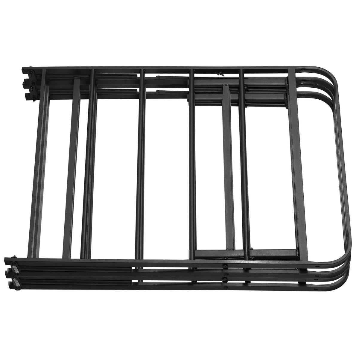 VECELO Foldable Metal Platform Bed Frame, Steel Slat Support/No Box Spring Needed, King Size, Black