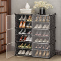 Shoe Rack Storage Cabinet with Doors, Portable Shoes Organizer,Expandable Standing Rack, Storage Boots,Slippers,Shoes for Closet Hallway Bedroom