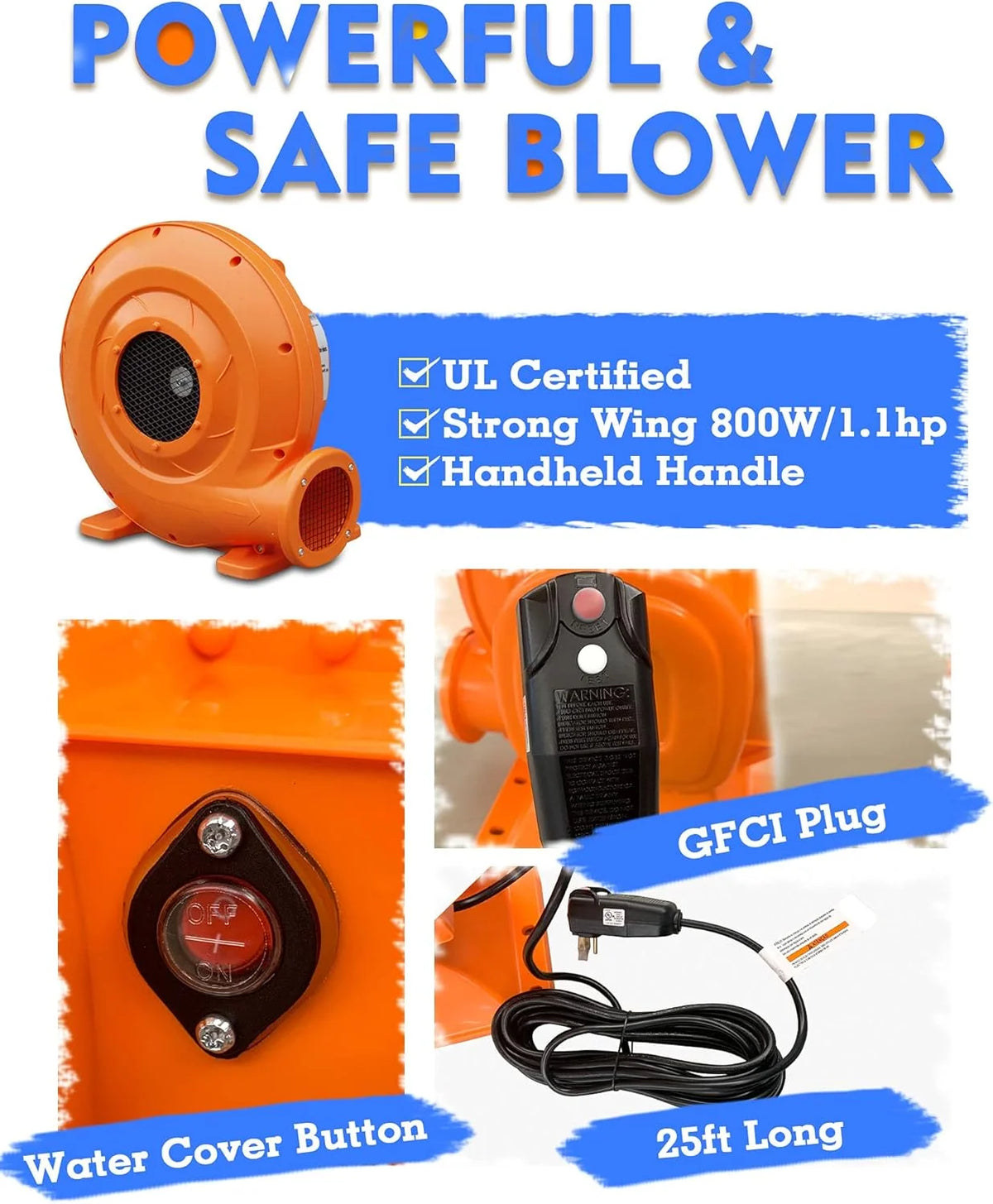 Inflatable Bounce House with Slide and Blower